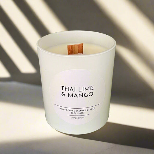 Large Thai Lime & Mango wooden wick candle