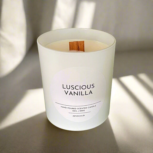 Large Luscious Vanilla wooden wick candle