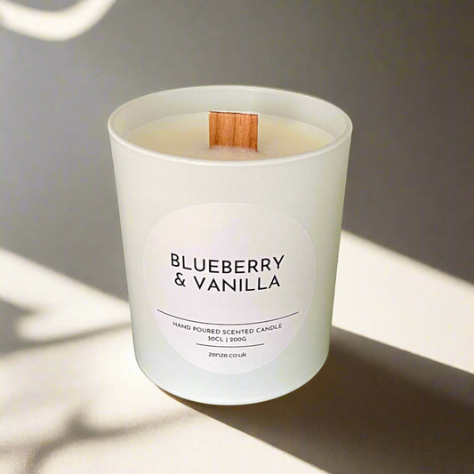 Large Blueberry & Vanilla wooden wick candle