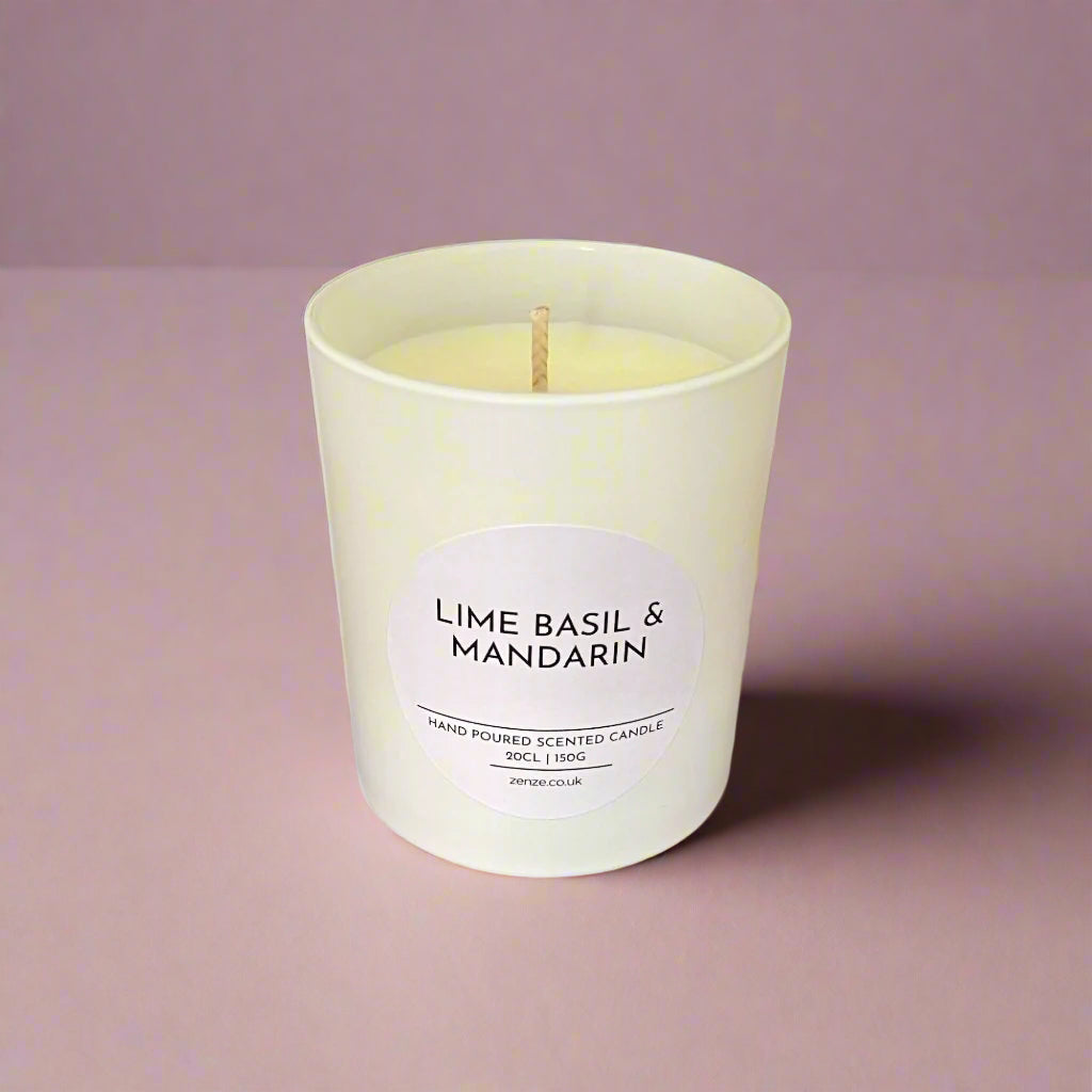 Medium Lime Basil & Mandarin cotton wick candle