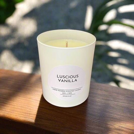 Medium Luscious Vanilla cotton wick candle