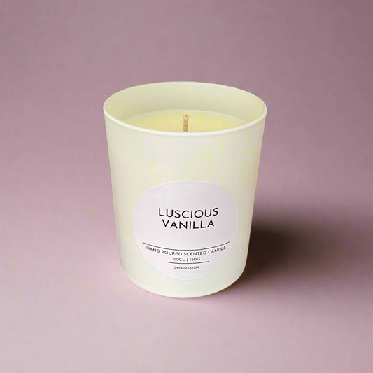 Medium Luscious Vanilla cotton wick candle