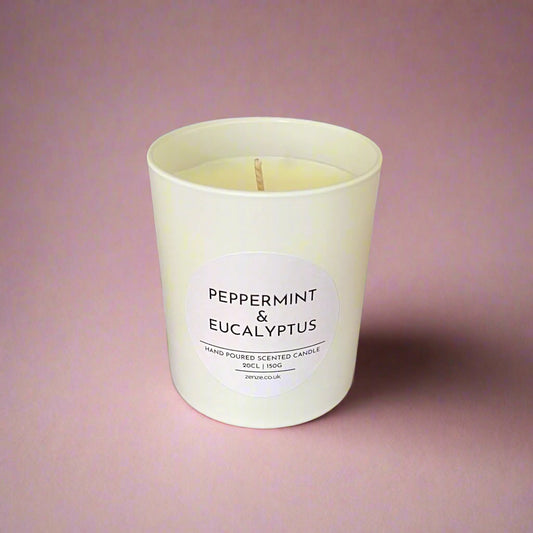 Medium Peppermint & Eucalyptus cotton wick candle