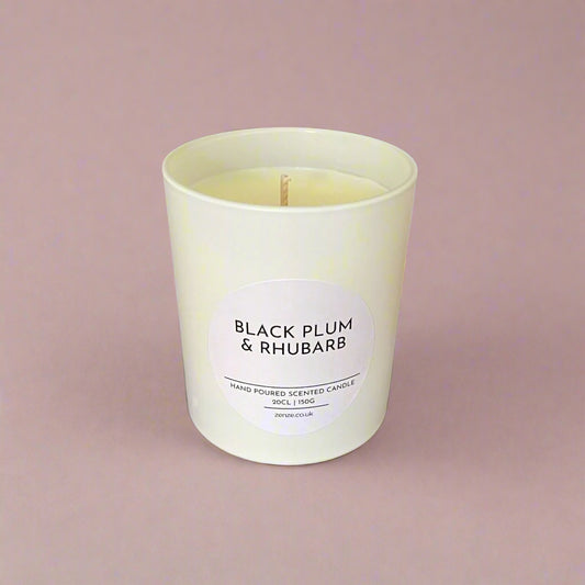 Medium Black Plum & Rhubarb cotton wick candle