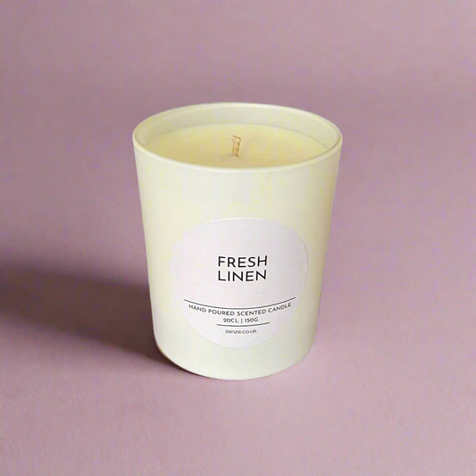Medium Fresh Linen cotton wick candle