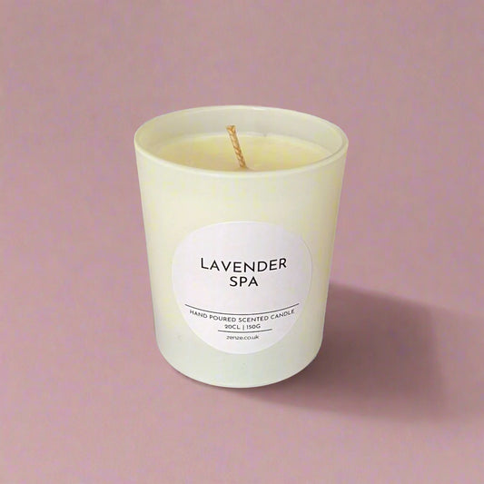 Medium Lavender Spa cotton wick candle