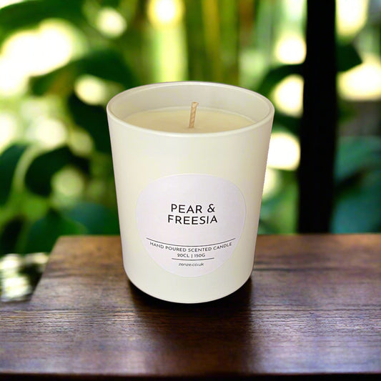 Medium Pear & Freesia cotton wick candle