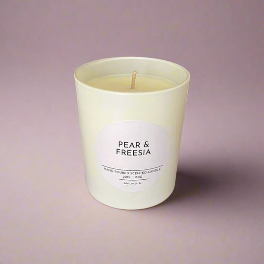 Medium Pear & Freesia cotton wick candle