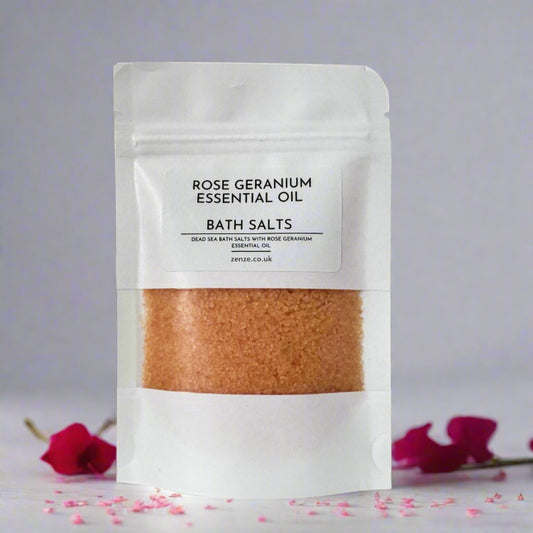 Rose Geranium Pure Essential Oil Dead Sea Bath Salts